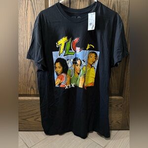 TLC Black Tee with Vibrant Graphic